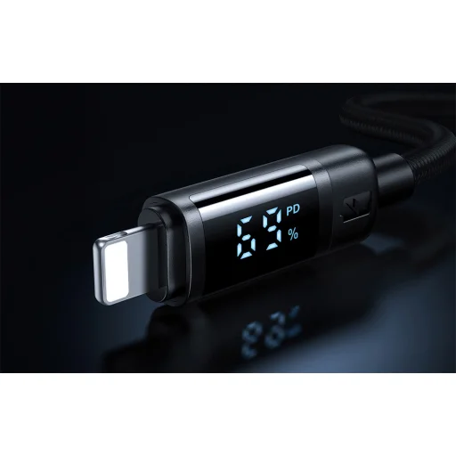 Mcdodo CA-5210 USB-C - Lightning kábel 36W, 1.2m kijelzővel (fekete) - 6