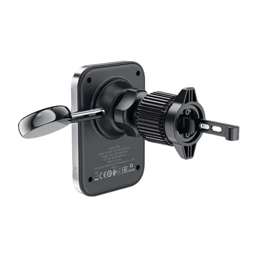 Acefast D18 2 az 1-ben mágneses autós telefontartó és vezeték nélküli töltő mobiltelefonhoz és okosórához szellőzőre (fekete) - 3