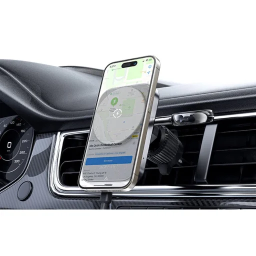 Acefast D18 2 az 1-ben mágneses autós telefontartó és vezeték nélküli töltő mobiltelefonhoz és okosórához szellőzőre (fekete) - 5