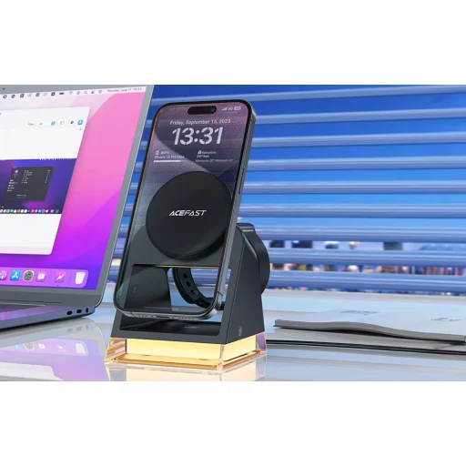 Acefast E17 3 az 1-ben mágneses vezeték nélküli töltő (fekete) - 6