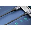 Rocoren USB-C - USB-C Retro Series 3m 100W gyorstöltő kábel (szürke) thumbnail
