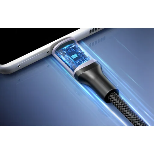 Rocoren USB-C - USB-C Retro Series 3m 100W gyorstöltő kábel (szürke) - 4