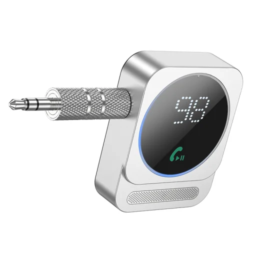 Borofone AUX BC52 Audio adapter Bluetooth vevő ezüst - 6