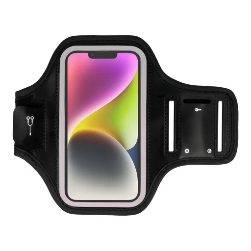 Armband SLIM Type 2 tok Iphone 11/11Pro/12/12Pro/13/13Pro/14/14 Pro/Samsung S20/S21/S22/S23 (5,5 hüvelyk) Fekete-szürke - 1