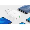 XO L101 hálózati töltő adapter, USB-A + 2x USB-C, PD 20W (fehér) thumbnail