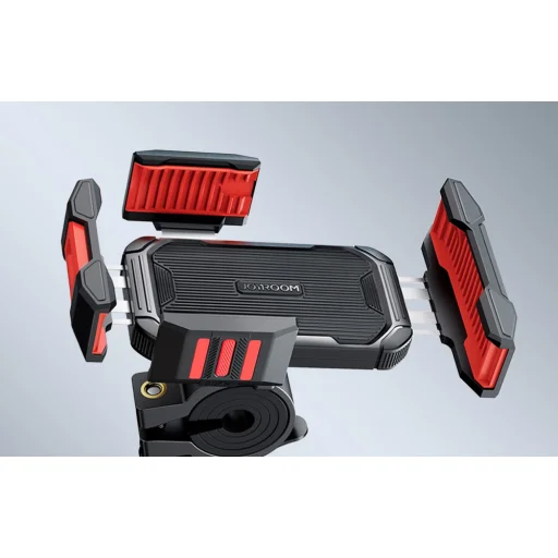 Joyroom JR-ZS265 univerzális fém biciklis és motoros telefontartó fekete-piros - 3