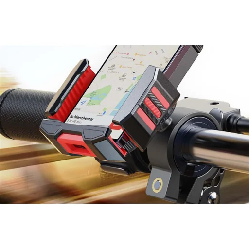 Joyroom JR-ZS265 univerzális fém biciklis és motoros telefontartó fekete-piros - 4