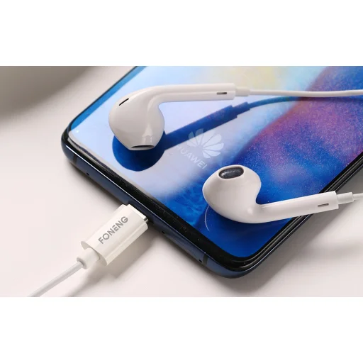 Foneng T15 vezetékes fülhallgató USB-C, 1.2 m (fehér) - 5