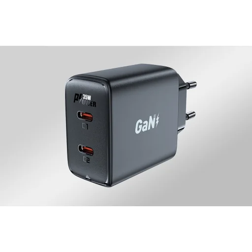 Acefast A49 hálózati töltő adapter, 2x USB-C, 35W PD (fekete) - 5