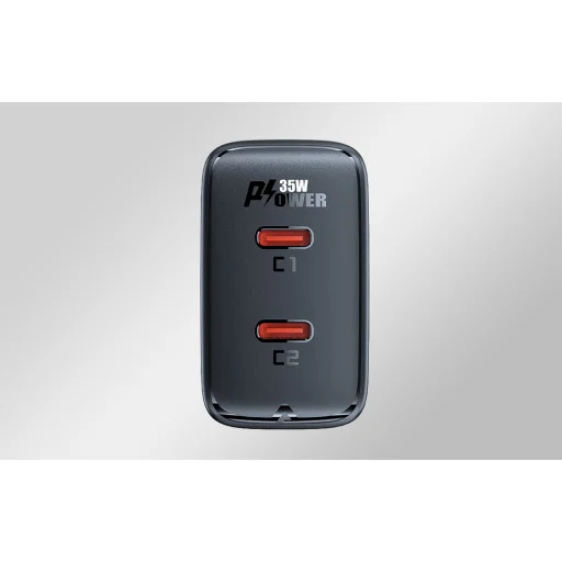 Acefast A49 hálózati töltő adapter, 2x USB-C, 35W PD (fekete) - 6