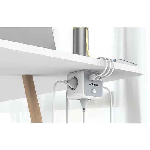 TESSAN TS-301-C-GR 3x hálózati elosztó + 2x USB-A, 1x USB-C töltő 2m - 2