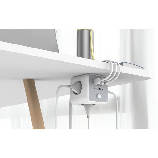 TESSAN TS-301-C-GR 3x hálózati elosztó + 2x USB-A, 1x USB-C töltő 2m - 7