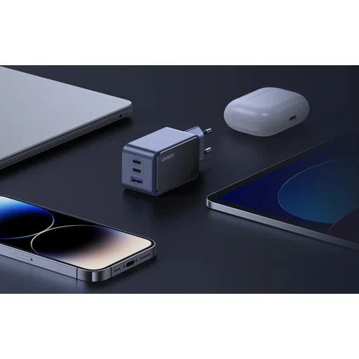 Ugreen Nexode Air 65W hálózati töltő adapter 1x USB-A + 2x USB-C (szürke) - 6