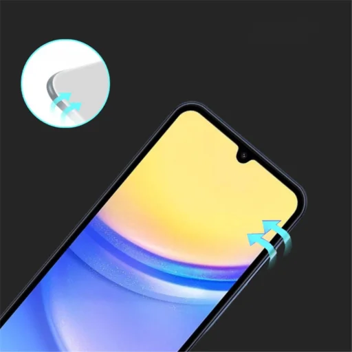 Samsung Galaxy A15 5G 5D Full Glue kijelzővédő üvegfólia fekete - 7