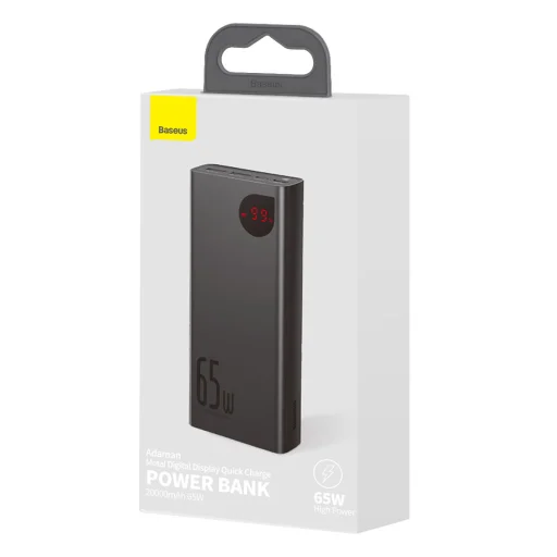 Powerbank Baseus Adaman Metal 20000mAh, PD, QC 3.0, 65W, 2xUSB + USB-C + micro USB, (fekete)  - 3