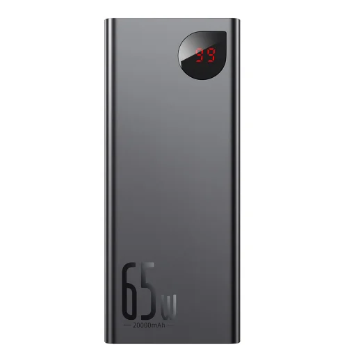Powerbank Baseus Adaman Metal 20000mAh, PD, QC 3.0, 65W, 2xUSB + USB-C + micro USB, (fekete)  - 5