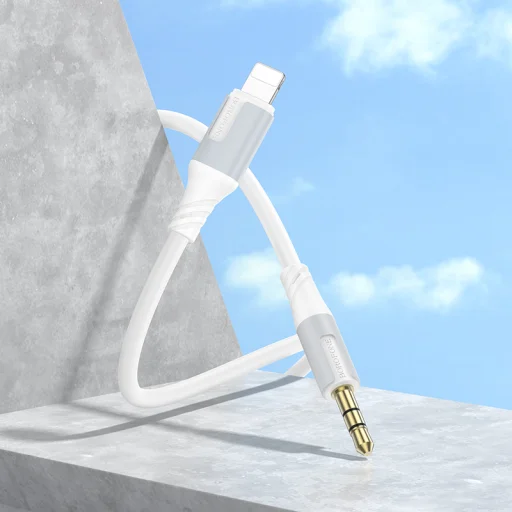 Borofone adapter BL19 audio jack 3,5 mm - Lightning kábel 1m fehér - 4