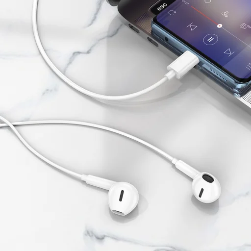 Borofone BM71 Light Song vezetékes fülhallgató mikrofonnal microphone USB Type C fehér - 6