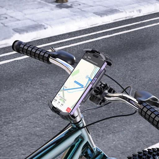 Borofone BH105 kerékpár/motorkerékpár telefontartó kormányra rögzíthető fekete - 3