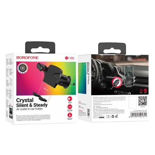 Borofone BH86 Crystal Ice autós telefontartó szellőzőre fekete - 3