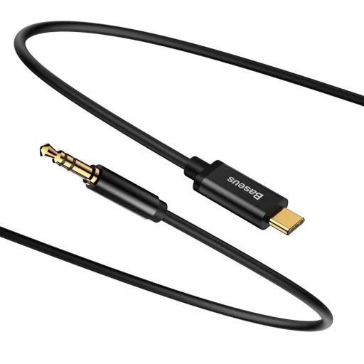 Baseus Yiven USB-C - 3.5 mm-es mini jack audio kábel, 1.2 m (fekete) - 2