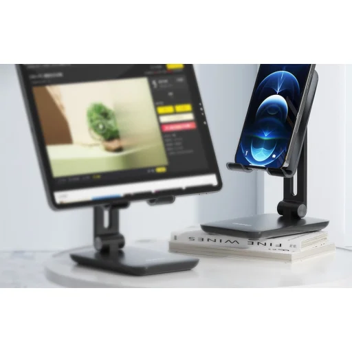 Dudao F10XS összecsukható, teleszkópos asztali telefontartó (fekete) - 4