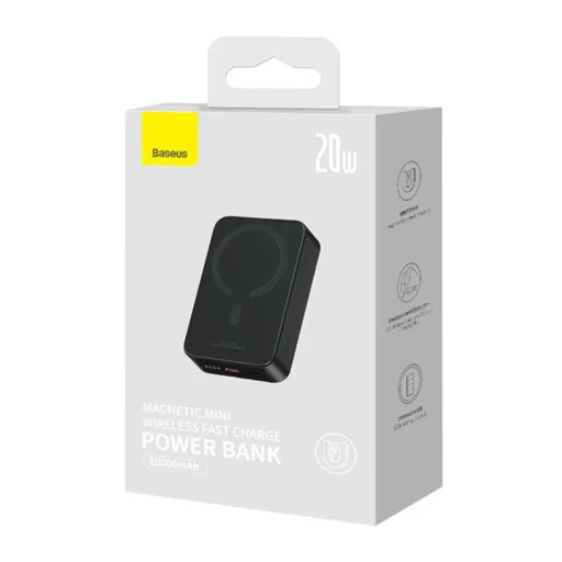 Baseus Magnetic Mini Powerbank, 20000mAh, USB-C, 20W, MagSafe (fekete) - 5