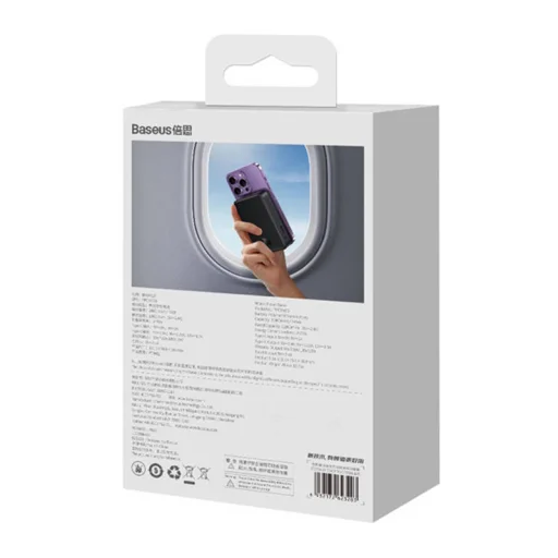 Baseus Magnetic Mini Powerbank, 20000mAh, USB-C, 20W, MagSafe (fekete) - 7