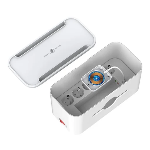 LDNIO SN5311W Management hálózati elosztó doboz vezeték nélküli töltővel 5x AC, 2x USB-A, 1x USB-C, 2m - 1