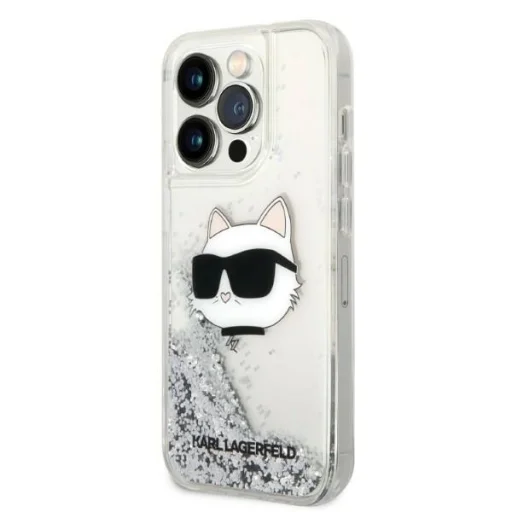 Original Pouch KARL LAGERFELD Glitter Choupette Head KLHCP14XLNCHCS tok iPhone 14 Pro Max ezüst - 2