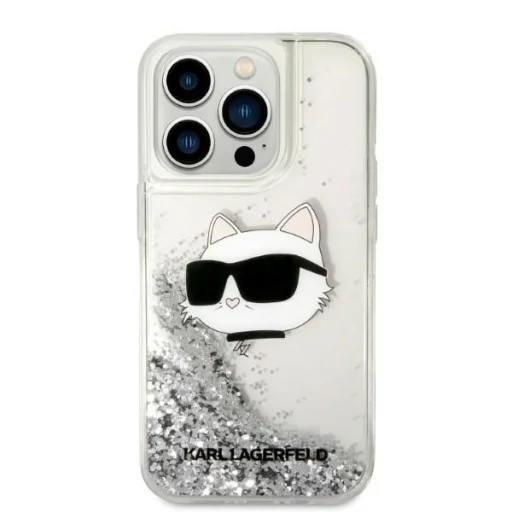 Original Pouch KARL LAGERFELD Glitter Choupette Head KLHCP14XLNCHCS tok iPhone 14 Pro Max ezüst - 3