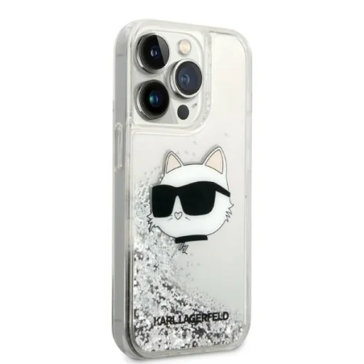 Original Pouch KARL LAGERFELD Glitter Choupette Head KLHCP14XLNCHCS tok iPhone 14 Pro Max ezüst - 4