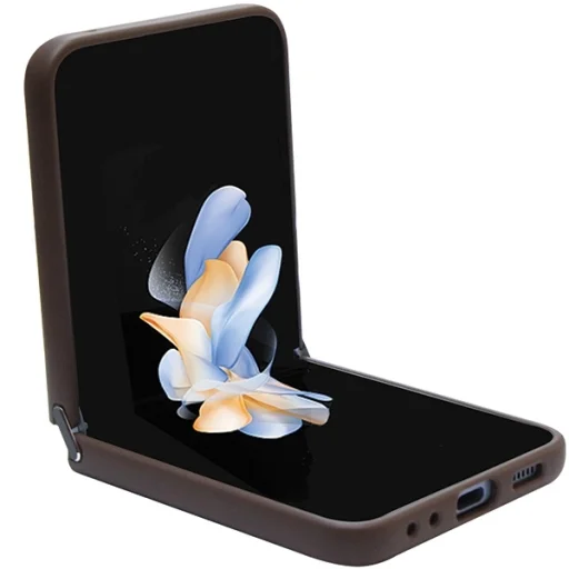 Original Case GUESS - kemény tok Leather 4G Triangle Strass GUHCZF5P4TDPW Samsung Galaxy Z Flip 5 Barna tok - 4