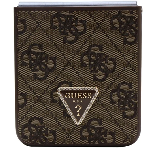 Original Case GUESS - kemény tok Leather 4G Triangle Strass GUHCZF5P4TDPW Samsung Galaxy Z Flip 5 Barna tok - 5