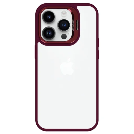 Tel Protect kitámasztós tok + kameravédő üveg Iphone 12 Pro Max burgundy - 4