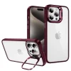 Tel Protect Kickstand tok + kameravédő üveg (lencse) iPhone 11 Pro Max burgundy