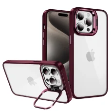 Tel Protect Kickstand tok + kameravédő üveg (lencse) iPhone 11 Pro Max burgundy