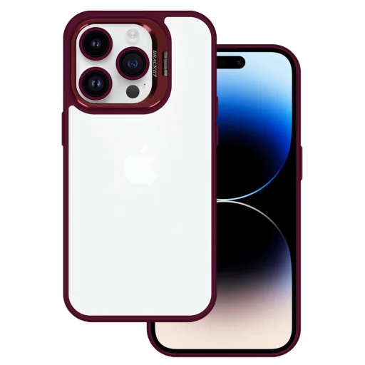 Tel Protect kitámasztós tok + kameravédő üveg (lencsevédő) iPhone 13 Pro Max burgundy - 2