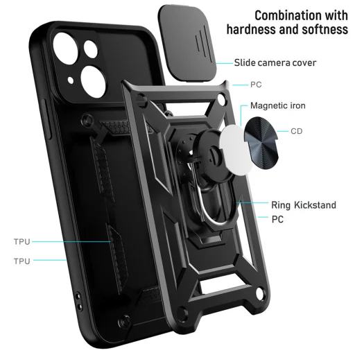Slide Camera Armor tok Xiaomi Redmi Note 13 5G fekete - 4