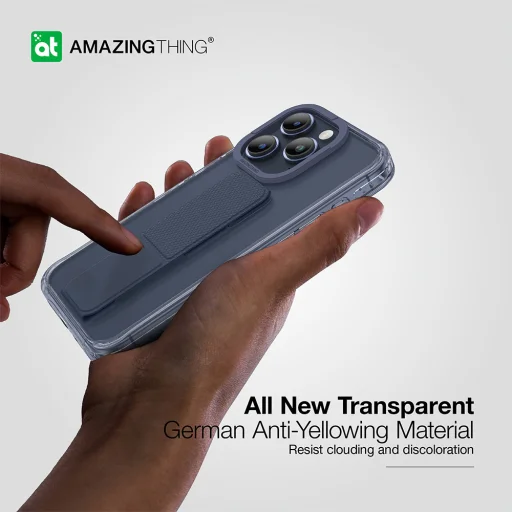 Csodálatos Dolog Titán Pro Tartó tok 10 láb IP156.1PTHBU iPhone 15 Pro számára, kék színű, állvánnyal - 8