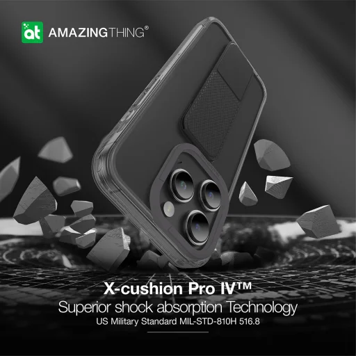 Csodálatos Dolog Titán Pro Tartó tok 10 láb IP156.7PTHBK iPhone 15 Pro Max fekete állvánnyal - 9