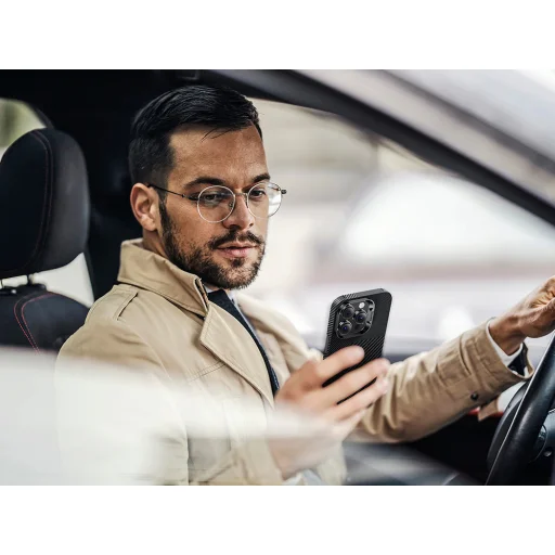  iPhone 15 Pro fekete Benks Etui Magnetic Montage Kevlar 600D+1500D tok - 9