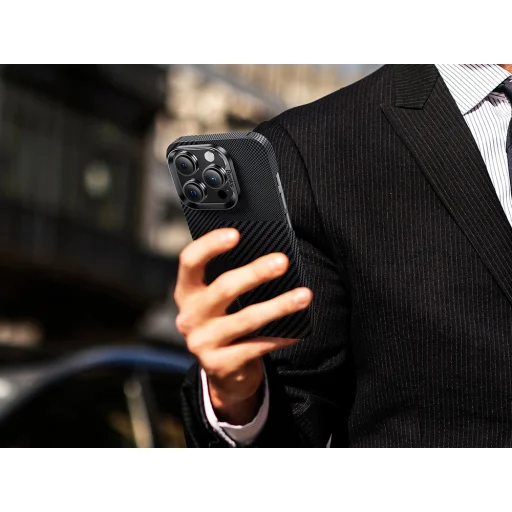  iPhone 15 Pro fekete Benks Etui Magnetic Montage Kevlar 600D+1500D tok - 11