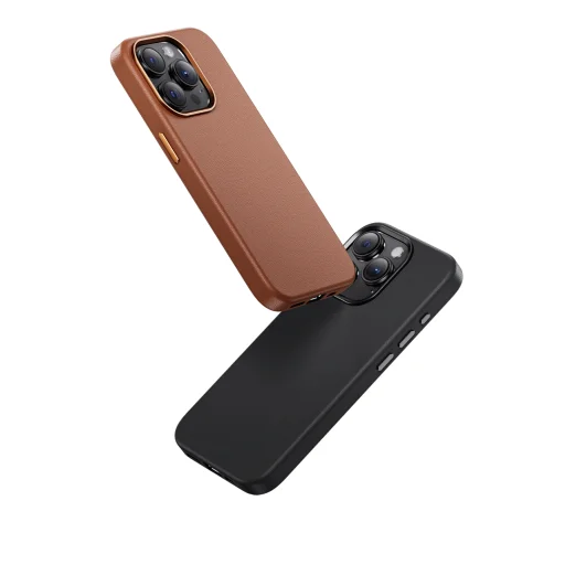  iPhone 15 Pro Max Fekete Benks Magnetic Leather tok - 6