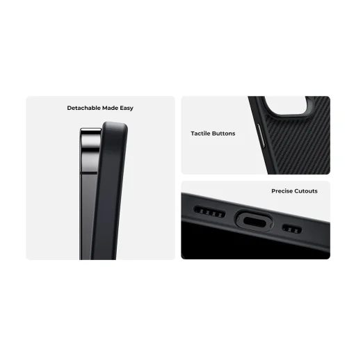  iPhone 15 Pro Max fekete Benks Etui Magnetic Hybrid Armor Pro Kevlar Metal Frame 600D tok - 6