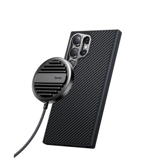 Samsung Galaxy S24 Ultra fekete Benks Etui Magnetic Hybrid Armor Pro 600D Kevlar tok - 5
