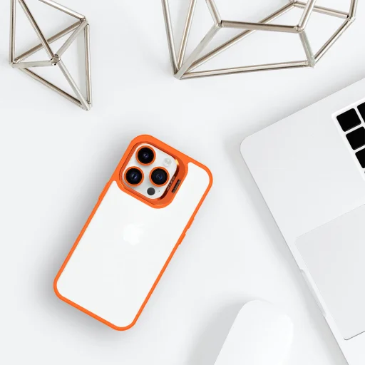 Tel Protect kitámasztós tok + kameraüveg (lencse) iPhone 11 Pro Max narancssárga - 8