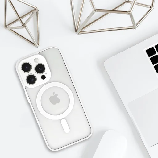 Akril Színes Magsafe Tok iPhone 13 Pro fehér - 5