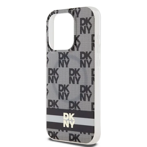 Original Case DKNY keménytok IML Checkered Mono Pattern & Printed Stripes MagSafe DKHMP13XHCPTSK iPhone 13 Pro Max fekete tok - 6