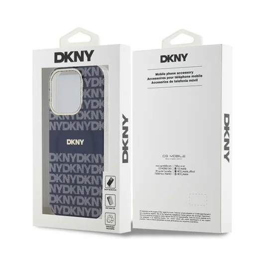 Original Case DKNY keménytok IML Mono & Stripe MagSafe DKHMP15XHRHSEB iPhone 15 Pro Max kék tok - 8